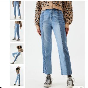 PacSun Two Panel High Waisted Straight Leg Jeans